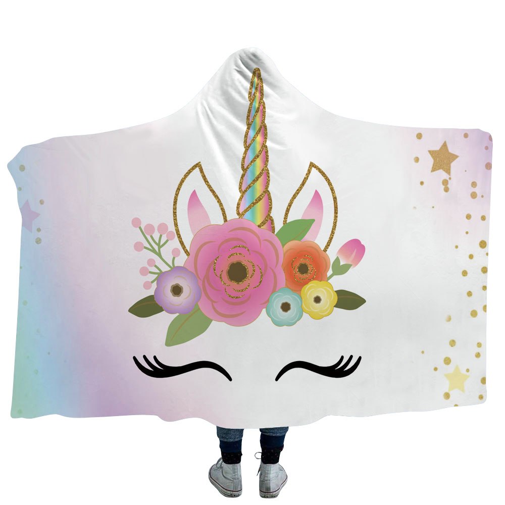 Hooded Blanket Unicorn-Themed Warmer